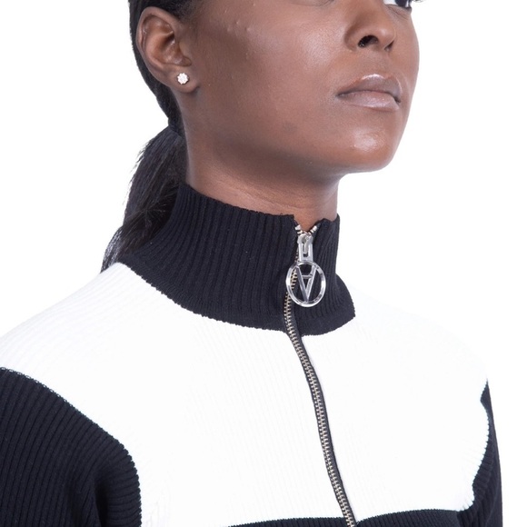 Filles A Papa Peggy Striped Cut Out Rib Knit Mini Dress - Picture 3 of 11